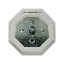 Etched Flower Venting Octagon Window with Zinc Caming Clay