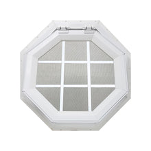 Clear Venting Octagon Window with White Internal Grille