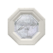 Bevelpane Octagon Window with Hummingbird Deco Beige