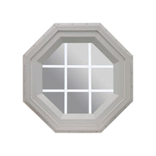Clear Stationary Octagon Window with White Internal Grille Clay