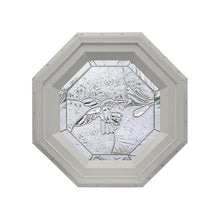 Bevelpane Octagon Window with Hummingbird Deco Clay