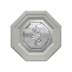 Bevelpane Octagon Window with Iris Deco Clay