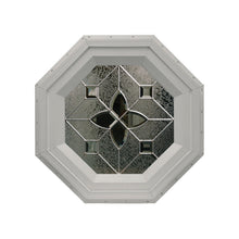 Flower Stationary Octagon Window with Zinc Caming Clay