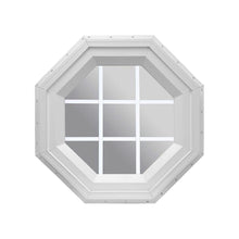 Clear Stationary Octagon Window with White Internal Grille
