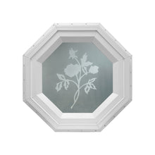 Frosted Rose Stationary Octagon Window