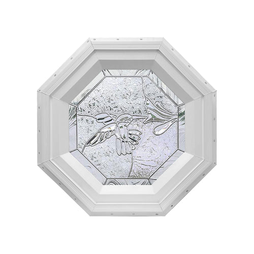 Bevelpane Octagon Window with Hummingbird Deco