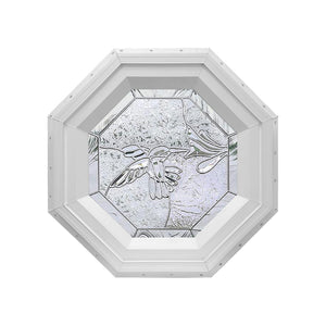 Bevelpane Octagon Window with Hummingbird Deco