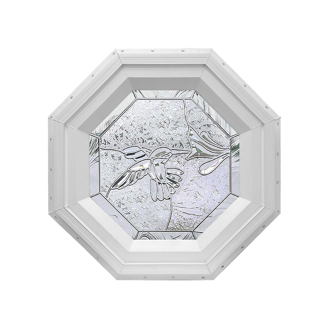 Bevelpane Octagon Window with Hummingbird Deco