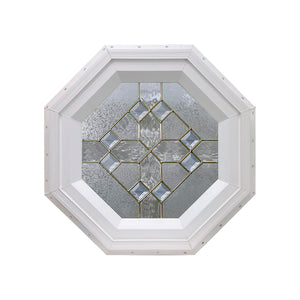 8-Diamond Octagon Window White