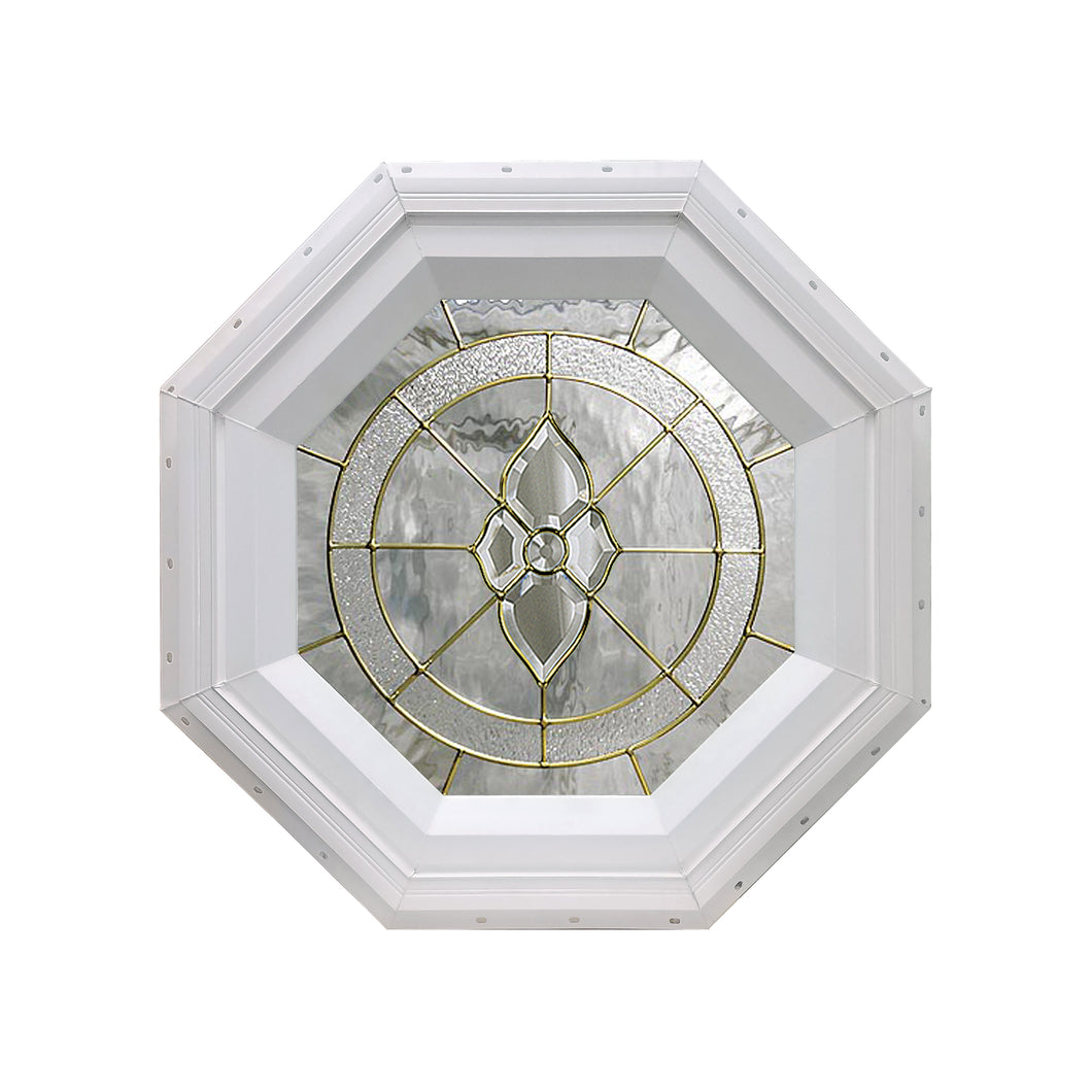Cape May Stationary Octagon Window with Brass Caming