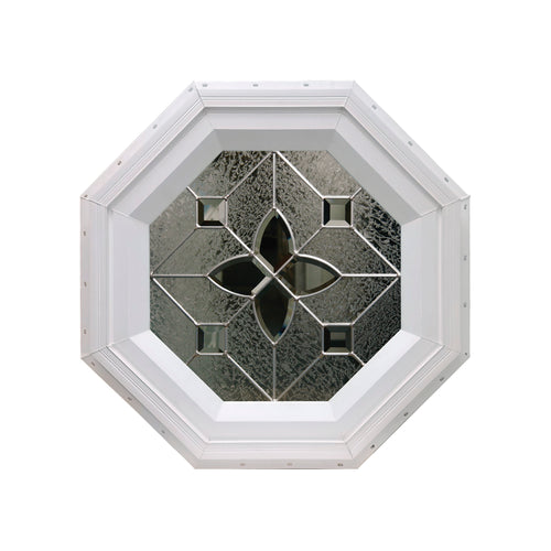 Flower Stationary Octagon Window with Zinc Caming