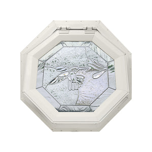 Bevelpane Venting Octagon Window with Hummingbird Deco Beige