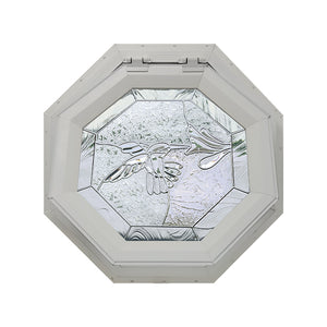 Bevelpane Venting Octagon Window with Hummingbird Deco Beige