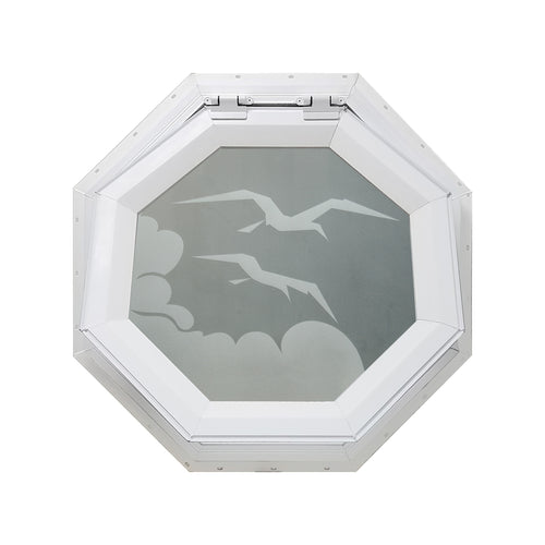 Frosted Bird Venting Octagon Window