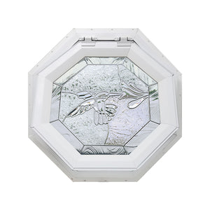 Bevelpane Venting Octagon Window with Hummingbird Deco
